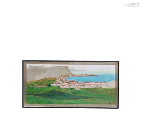 Wu Guanzhong's landscape oil painting frame