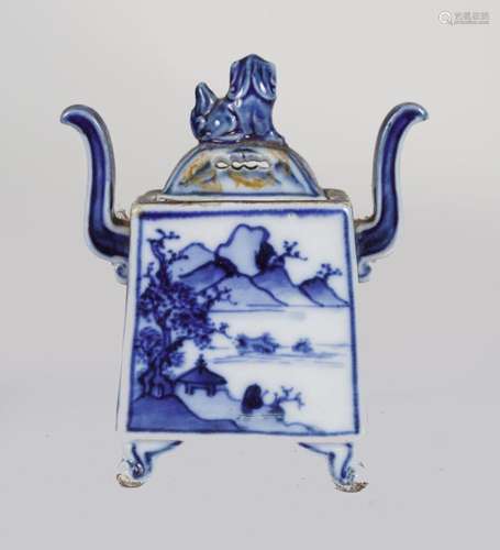 CHINESE BLUE AND WHITE CENSER