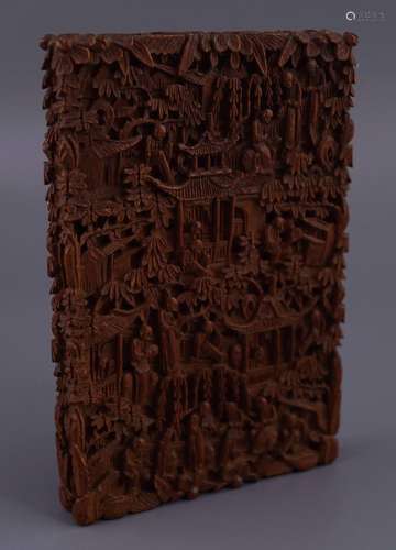 CHINESE QING CARVED WOOD CASE