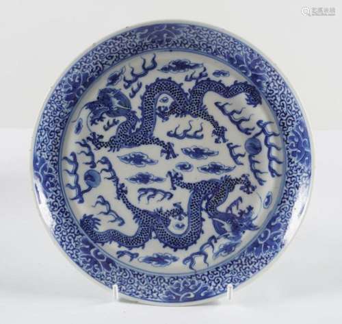 18TH-CENTURY BLUE & WHITE PLATE