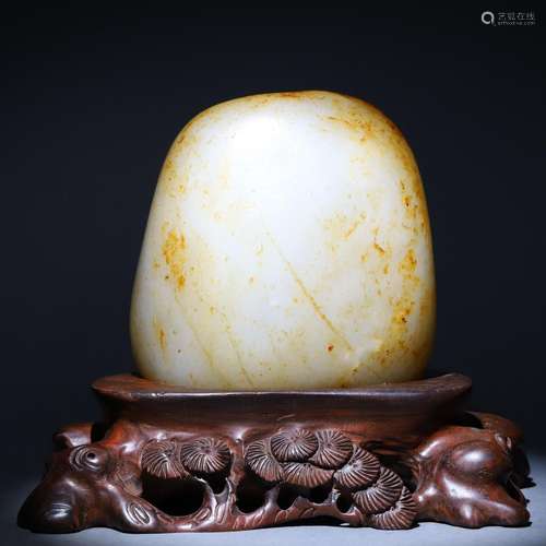 hetian jade original stone ornaments