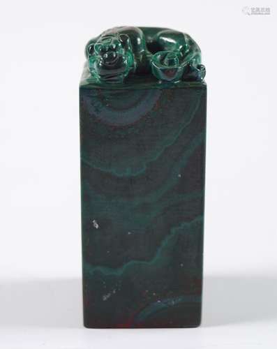 CHINESE MALACHITE SEAL