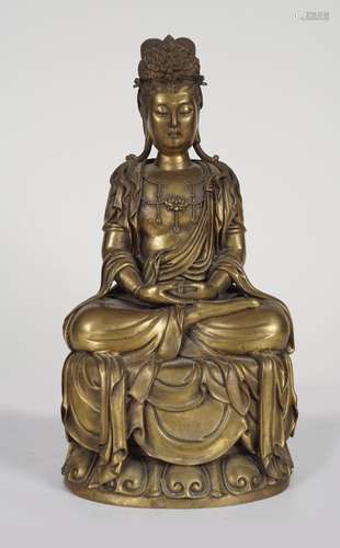 CHINESE QING BRONZE GUANYIN