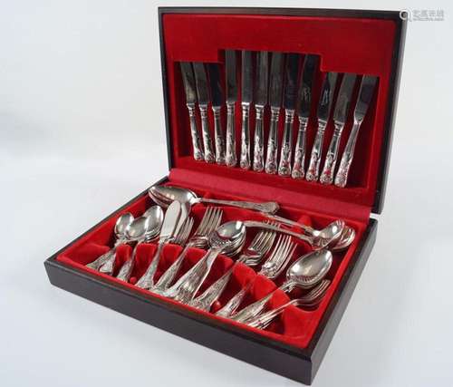 CANTEEN OF SILVER-PLATED CUTLERY