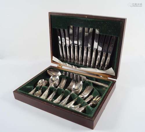 CANTEEN OF SILVER-PLATED CUTLERY