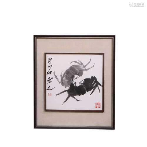 Qi Baishi crab picture frame