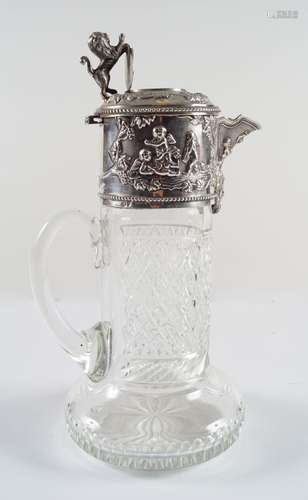 19TH-CENTURY SILVER MOUNTED CLARET JUG