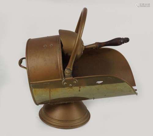 19TH-CENTURY BRASS COAL HELMET