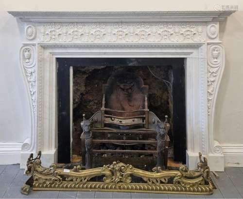 LARGE NEO-CLASSICAL MARBLE CHIMNEY PIECE