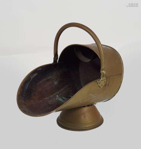 19TH-CENTURY BRASS COAL HELMET