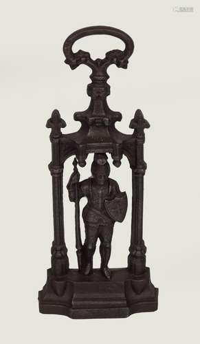 19TH-CENTURY CAST IRON ARMORIAL DOOR STOPPER