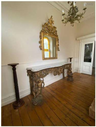 LARGE 19TH-CENTURY GILT CONSOLE TABLE