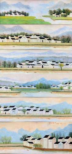 Long Scroll of Wu Guanzhong's Landscape Oil Painting