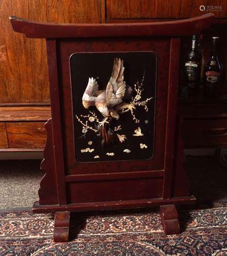 19TH-CENTURY JAPANESE LACQUERED SHIBAYAMA SCREEN