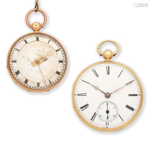 A lot of 2 gold pocket watches (2)