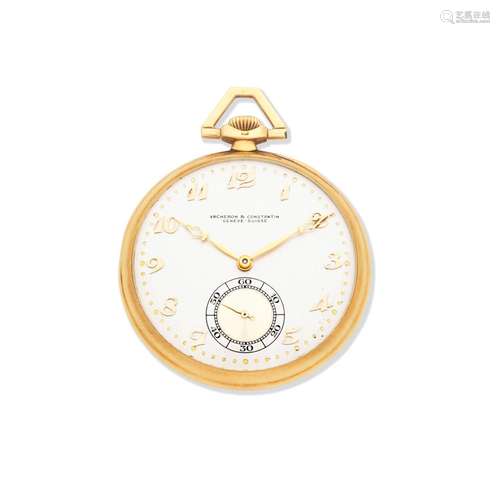 Vacheron & Constantin. An 18K gold keyless wind open fac...