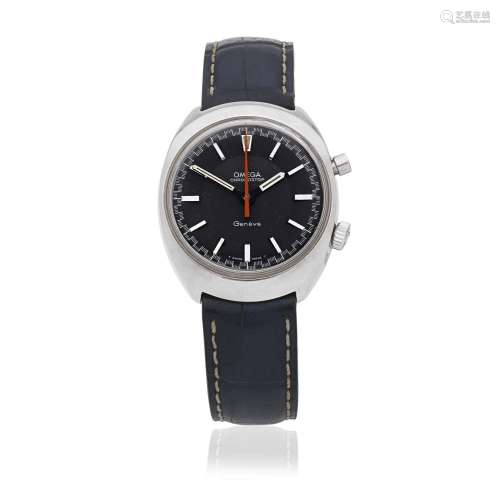 Omega. A stainless steel manual wind single button chronogra...