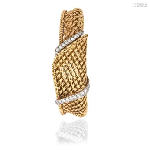 Piaget. An 18K gold diamond set manual wind bracelet watch w...