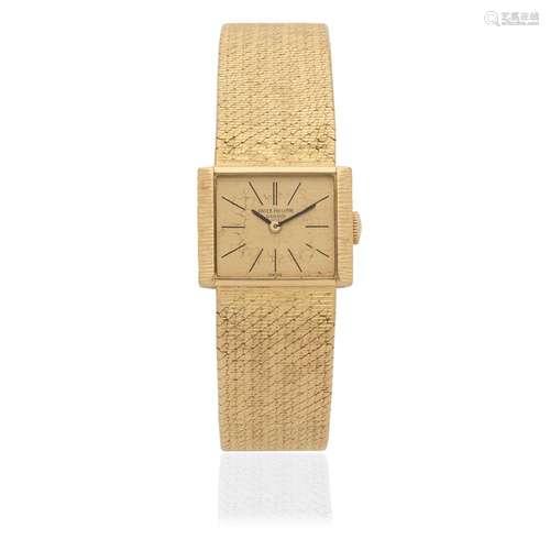 Patek Philippe. A lady's 18K gold manual wind bracelet watch...