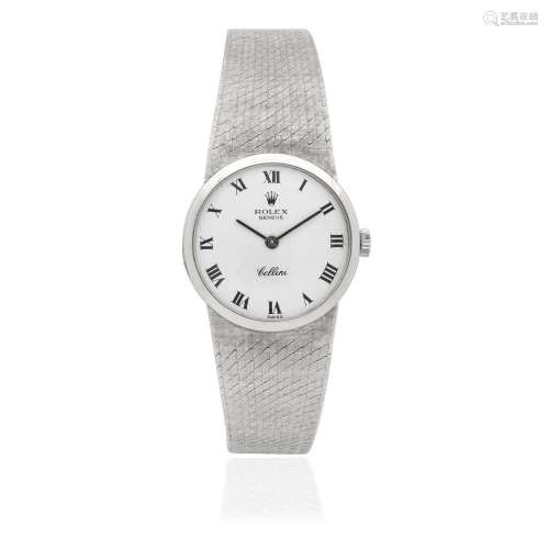 Rolex. A lady's 18K white gold manual wind bracelet watch  C...