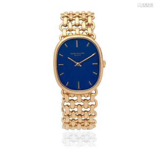 Patek Philippe. A lady's 18K gold manual wind bracelet watch...