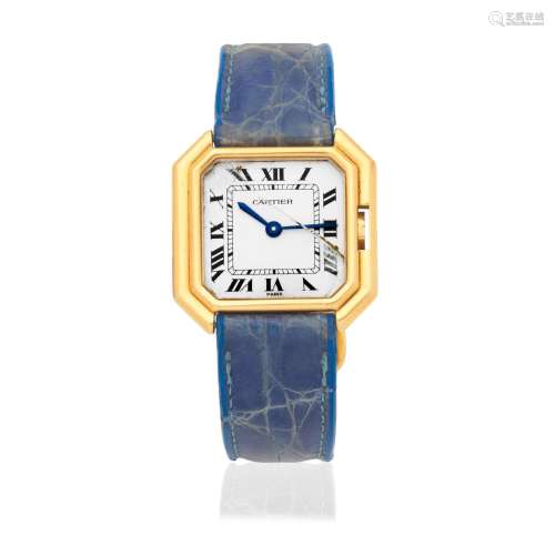 【Y】Cartier. A lady's 18K gold manual wind wristwatch  Ceintu...