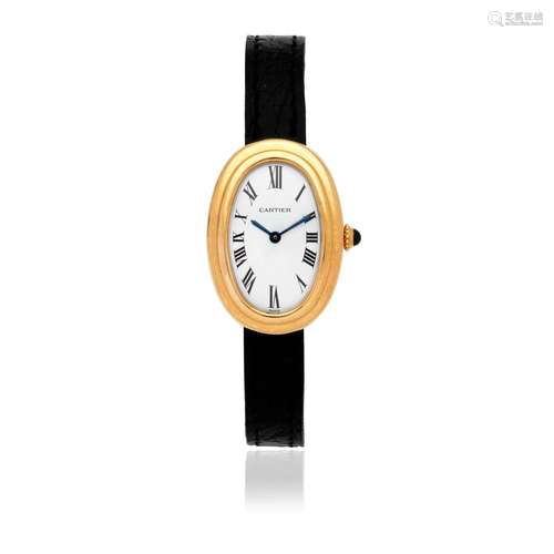 【Y】Cartier. A lady's 18K gold manual wind wristwatch  Baigno...