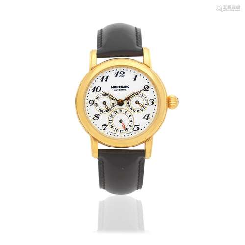 Montblanc. A gold plated stainless steel automatic calendar ...