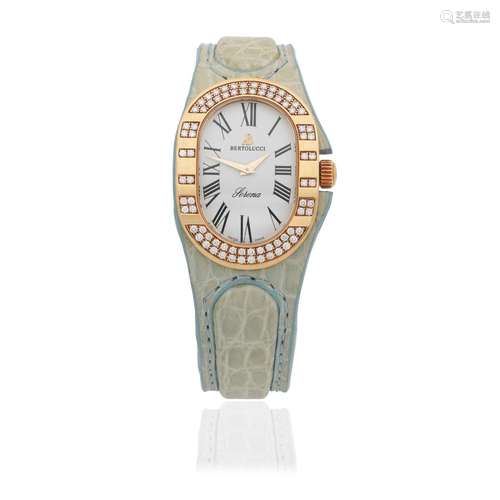 【Y】Bertolucci. A lady's 18K gold diamond set quartz wristwat...