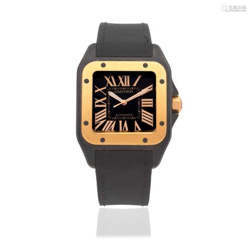Cartier. A black PVD coated stainless steel and 18K rose gol...