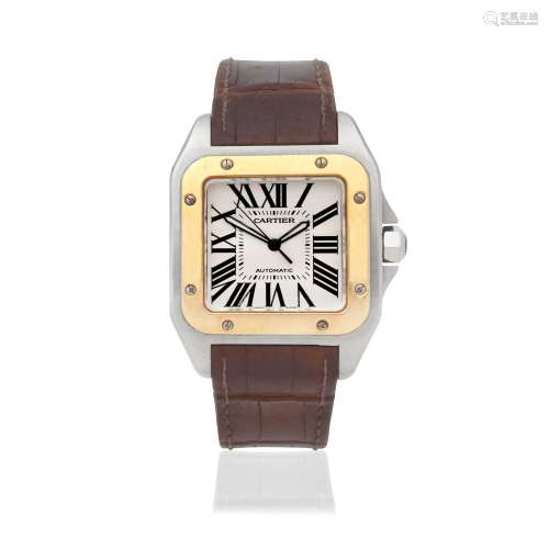 【Y】Cartier. A stainless steel and gold automatic wristwatch ...