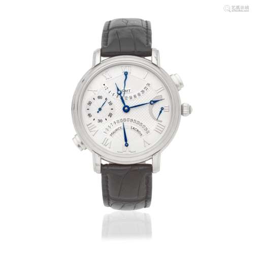 【Y】Maurice Lacroix. A stainless steel manual wind calendar w...