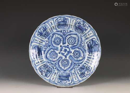 China, blue and white kraak porcelain plate, Wanli period (1...