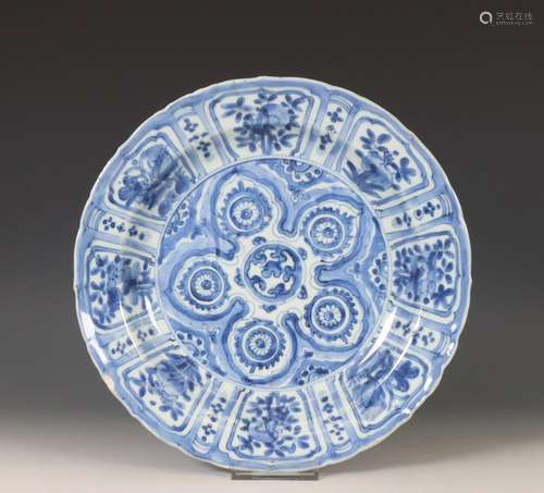 China, blue and white kraak porcelain plate, Wanli period (1...