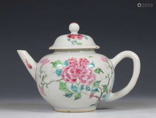 China, famille rose porcelain teapot and cover, 18th century...