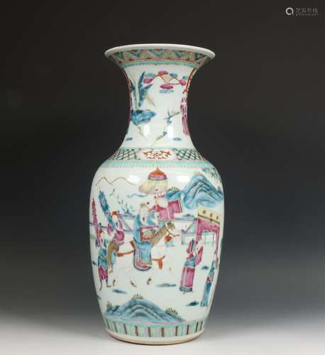 China, famille rose porcelain Guo Ziyi vase, late Qing dynas...