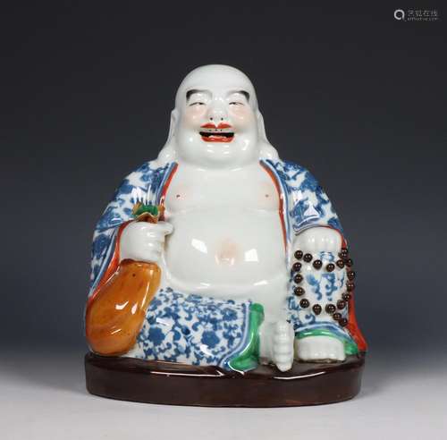 China, famille rose figure of Budai, 20th century,