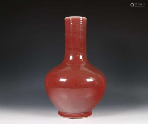 China, copper-red-glazed vase, 19th century,