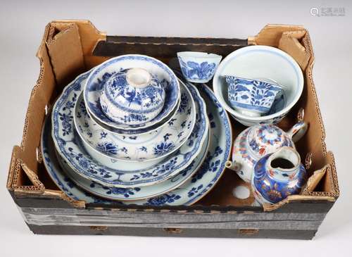 China, collection of blue and white and Imari porcelain, mai...