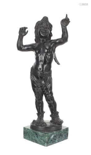 After Donatello -bronze figure of Atys-Amorino,mounted upon ...