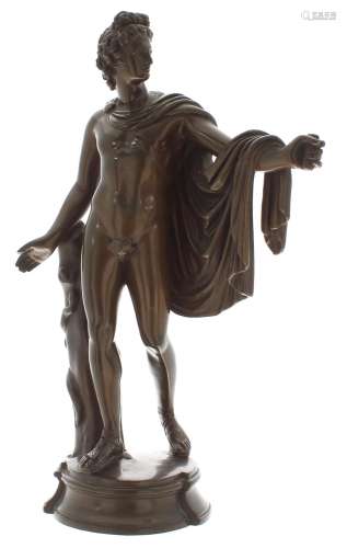 After the Antique - bronzed patinated figure of The Apollo B...
