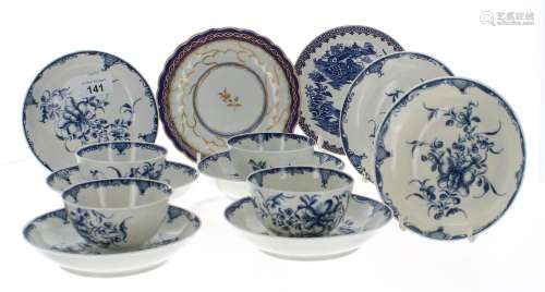 Group of Worcester first period blue and white porcelain, to...