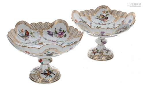 Attractive pair of 19th century Berlin porcelain comports, d...