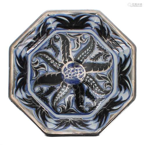 Wedgwood octagonal dish with stylised foliate silver lustre ...