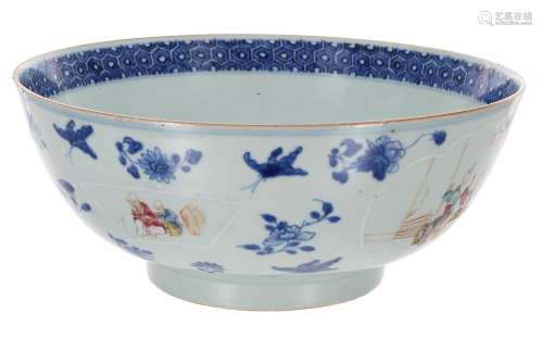 Chinese circular footed porcelain bowl, with underglaze blue...