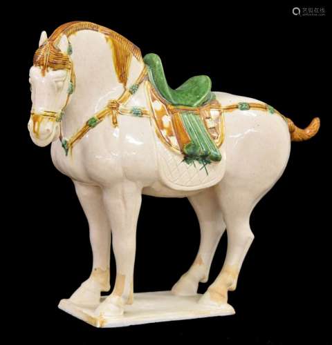 Chinese glazed pottery horse with sancai glaze,probably Tang...