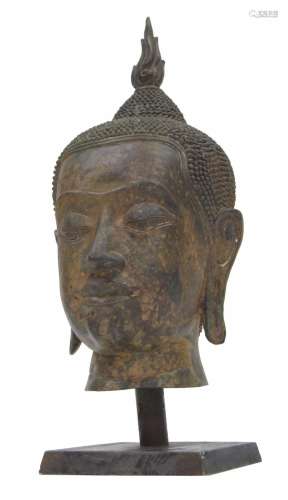 Large decorative cast bronze figurehead of a Thai/BurmeseBud...