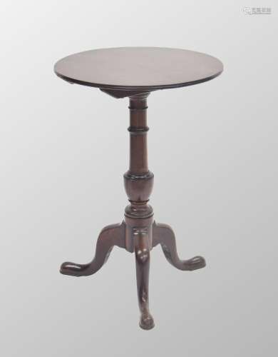 Small Georgian circular mahogany tripod table, the tilt-top ...
