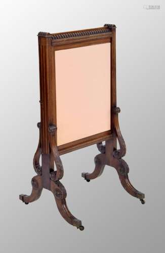 George IV mahogany framed cheval screenin the manner of Gill...