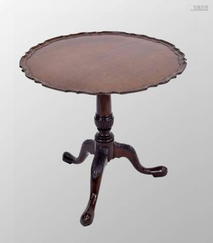 George III mahogany circular tripodtable, the tilt-top with ...